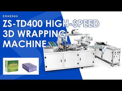 ZONESUN ZS-TD400 High-Speed Cellophane Wrapping Machine for Cosmetic, Pharmaceutical, and Gift Boxes