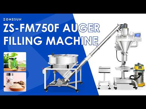 Precision Filling: ZONESUN ZS-FM750F Auger Powder Filler for Spices, Coffee & Protein Powder