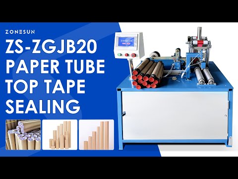 ZONESUN ZS-ZGJB20 Automatic Paper Tube Top Film and Tape Sealing Machine for Packaging Lines