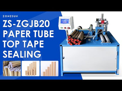 ZONESUN ZS-ZGJB20 Automatic Paper Tube Top Film and Tape Sealing Machine for Packaging Lines