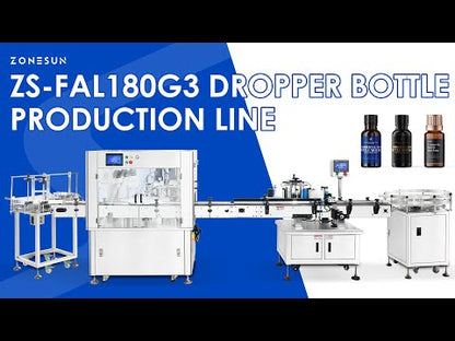 ZONESUN ZS-FAL180G3 Small Bottle Filling Capping Labeling Machine for Serums, Oils & Cosmetics