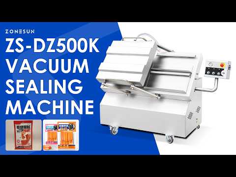 ZONESUN ZS-DZ500K Semi-Automatic Tilt Double Chamber Vacuum Packaging Machine