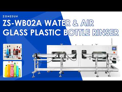 Thorough Cleaning: ZONESUN ZS-WB02A Automatic Water & Air Inverted Bottle Rinser Packaging Line