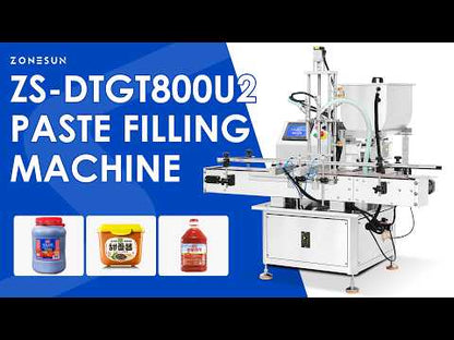 ZONESUN ZS-DTGT800U2 Automatic Paste Filling Machine with Rotor Lobe Pump for Peanut Butter