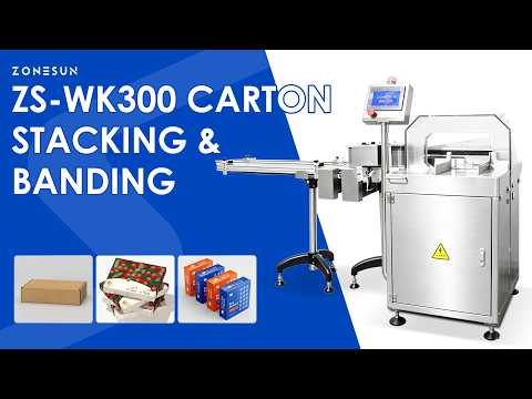 ZONESUN ZS-WK300 Automatic Carton Stacking and Banding Machine for Box Packaging Line