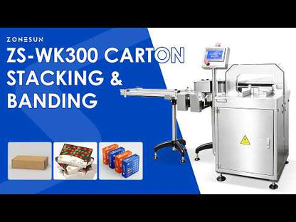 ZONESUN ZS-WK300 Automatic Carton Stacking and Banding Machine for Box Packaging Line
