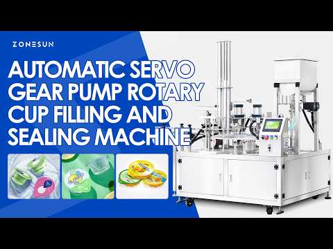 ZONESUN ZS-AFS07R Automatic Servo Gear Pump Rotary Cup Filling and Sealing Machine