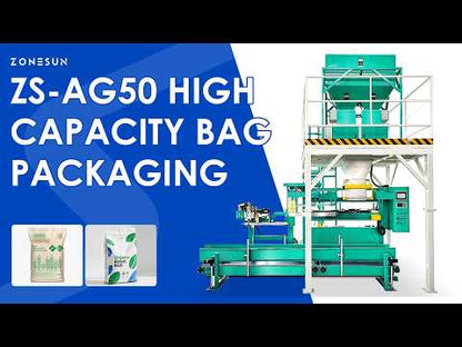 High Capacity: ZONESUN ZS-AG50 Granule Bagging Line for Fertilizer, Feed & Grain