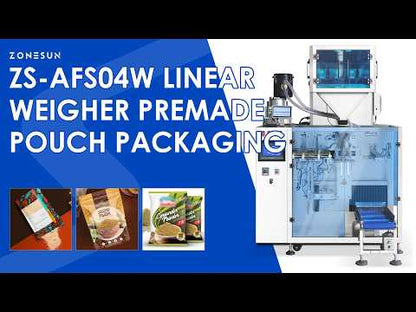 ZONESUN ZS-AFS04W Automatic 4-Head Linear Weigher Premade Pouch Filling and Sealing Machine