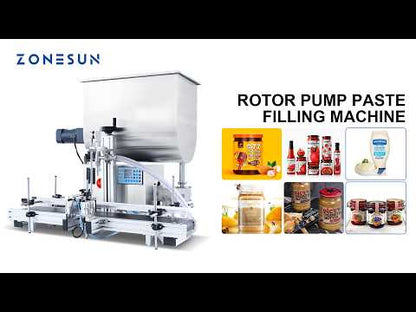 Máquina de llenado de pasta de bomba de rotor automática ZONESUN ZS-DTGT900U con tolva mezcladora