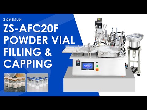 ZONESUN ZS-AFC20F Tabletop Powder Filling & Capping Machine for Vials, Cosmetics, Pharma, Chemicals