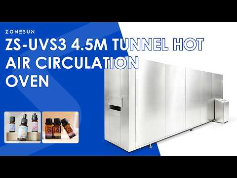 ZONESUN ZS-UVS3 4.5M Hot Air Circulation Bottle Drying Tunnel Oven