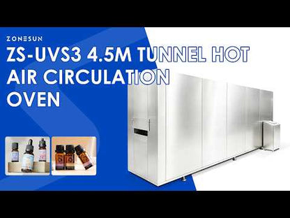 ZONESUN ZS-UVS3 4.5M Hot Air Circulation Bottle Drying Tunnel Oven