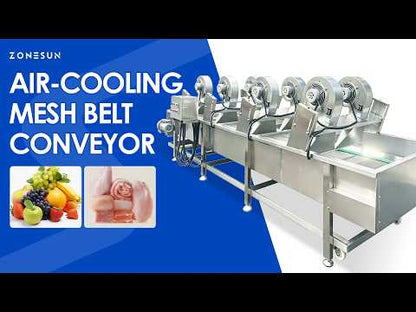 Rapid Cool: ZONESUN ZS-CT5 Industrial Air-Cooling Mesh Belt Conveyor for Roasted Nuts & Fried Foods