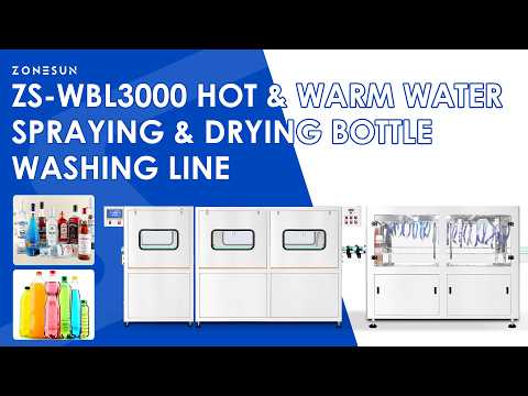 Pristine Surfaces: ZONESUN ZS-WBL3000 Automatic Bottle Washing & Air-Knife Drying Production Line