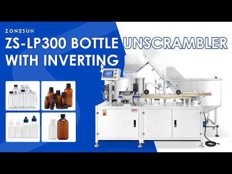 ZONESUN ZS-LP300 Automatic Bottle Unscrambler with Inverting System for Packaging Line