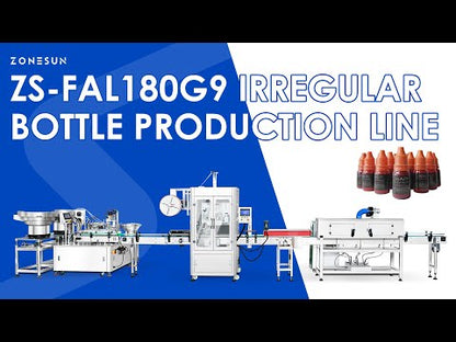 ZONESUN ZS-FAL180G9 Automatic Cam System Filling Capping Shrink Sleeve Labeling Production Line Irregular Bottle Biological Extract Liquid Peristaltic Pump Filling Machine