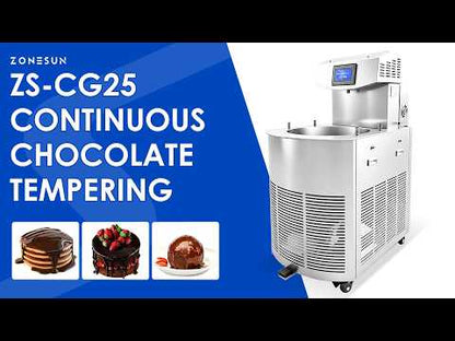 ZONESUN ZS-CG25 Automatic Chocolate Tempering Machine for Molding and Enrobing