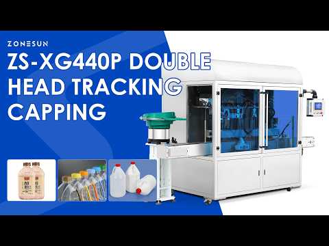 ZONESUN ZS-XG440P Automatic Double-Head High-Speed Tracking Capping Machine for Continuous Capping