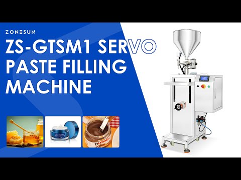 ZONESUN ZS-GTSM1 Servo Motor Paste Filling Machine for Honey, Syrup, Ketchup, Glue and Creams