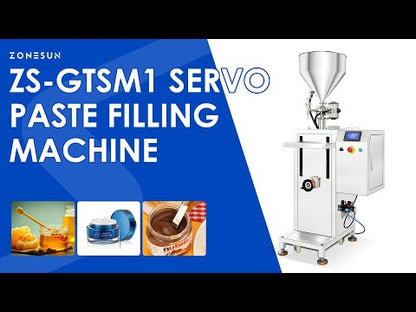 ZONESUN ZS-GTSM1 Servo Motor Paste Filling Machine for Honey, Syrup, Ketchup, Glue and Creams