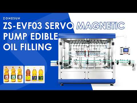 ZONESUN ZS-EVF03 Automatic 14 Head Servo Magnetic Pump Edible Cooking Oil Filling Machine