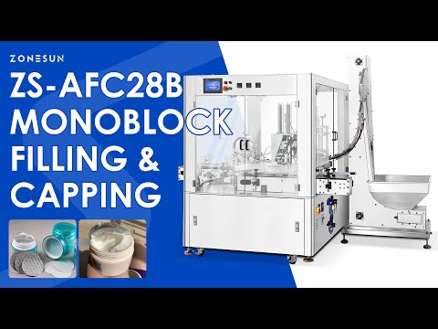ZONESUN ZS-AFC28B Automatic Cosmetic Cream, Serum & Lotion Filling, Foil Sealing and Capping Machine