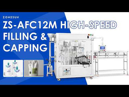 High Speed 120bpm: ZONESUN ZS-AFC12M Automatic Spout Pouch Filling Capping Machine for Juice & Sauce