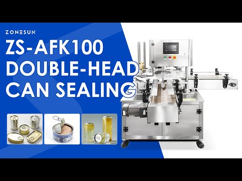 ZONESUN ZS-AFK100 Automatic Double Head Can Sealing Machine for Food Beverage and Chemical Cans