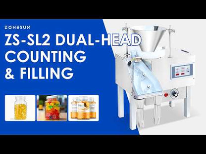 ZONESUN ZS-SL2: Automatic Dual-Head Counting & Filling Machine for Capsules, Pills, and Candy