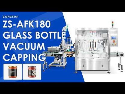High Speed: ZONESUN ZS-AFK180 Dual-Head Tracking Vacuum Capping Machine for Glass Jars & Sauces