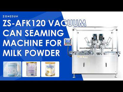 ZONESUN ZS-AFK120 Automatic Vacuum Can Seaming Machine for Milk Powder and Food Cans