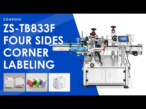 ZONESUN ZS-TB833F Automatic Four-Corner Tamper-Evident Labeling Machine for Cosmetic Boxes