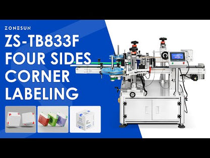 ZONESUN ZS-TB833F Automatic Four-Corner Tamper-Evident Labeling Machine for Cosmetic Boxes