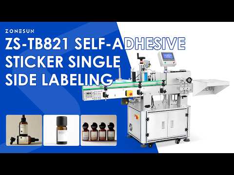 ZONESUN ZS-TB821 Automatic Round Bottle Jar Single Side Self Adhesive Sticker Labeling Machine