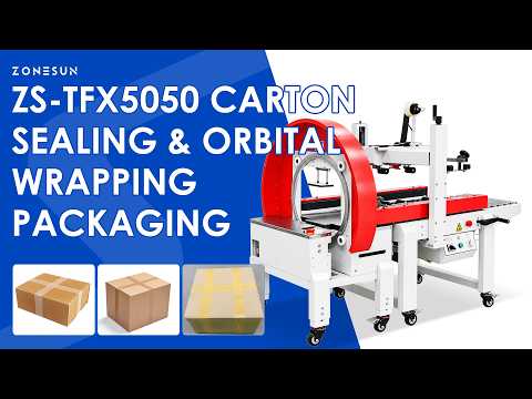 ZONESUN ZS-TFX5050 Automatic Carton Sealing and 360° Orbital Tape Wrapping Machine