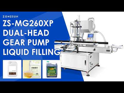 ZONESUN ZS-MG260XP Automatic Dual-Head High-Capacity Gear Pump Liquid Filling Machine