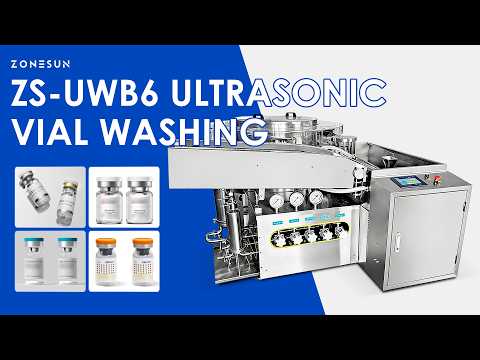 ZONESUN ZS-UWB6: Automatic Ultrasonic Vial Washing Machine for Pharmaceutical & laboratory Use (GMP)