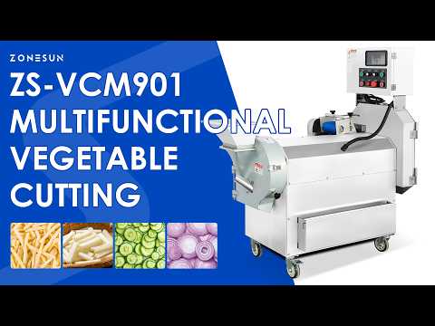 High Efficiency: ZONESUN ZS-VCM901 Multi-functional Industrial Vegetable Slicer, Dicers and Shredder