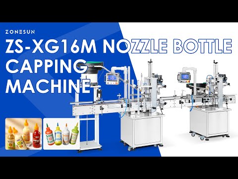 ZONESUN ZS-XG16M Automatic Screw Capper Machine for Nozzle Tip Bottles Honey Sauce