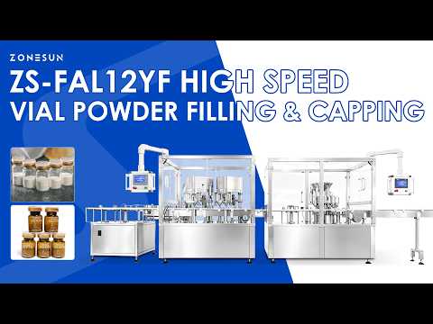 ZONESUN ZS-FAL12YF Automatic 4-Head Vial Powder Filling and 12-Head Capping Machine