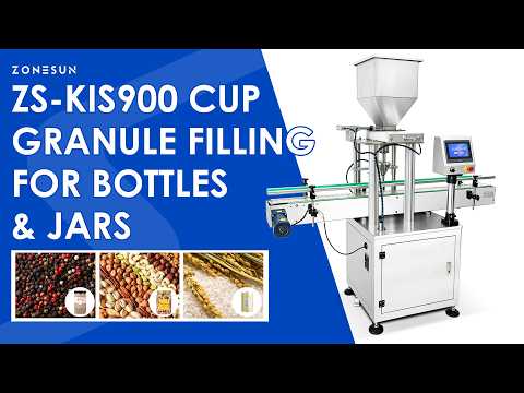 High Efficiency: ZONESUN ZS-KIS900 Automatic Volumetric Cup Grain & Nut Jar Filling Machine