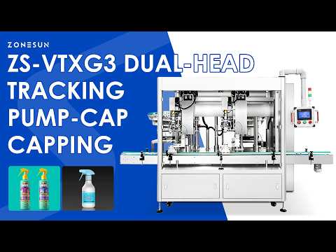 ZONESUN ZS-VTXG3 Dual-Head Tracking Pump & Spray Bottle Capping Machine Line