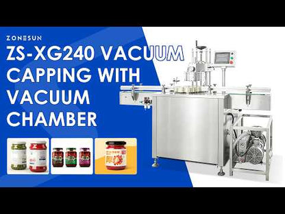 ZONESUN ZS-XG240 Automatic Vacuum Capping Machine for Jars and Glass Bottles
