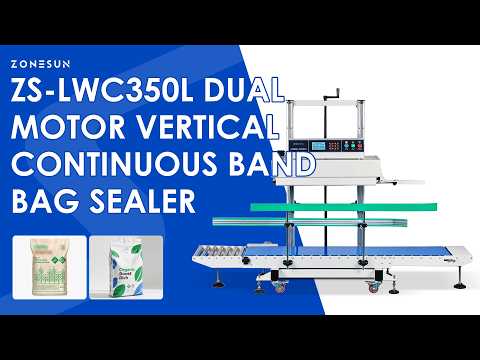 ZONESUN ZS-LWC350L Automatic Dual Motor Vertical Continuous Band Bag Sealing Machine