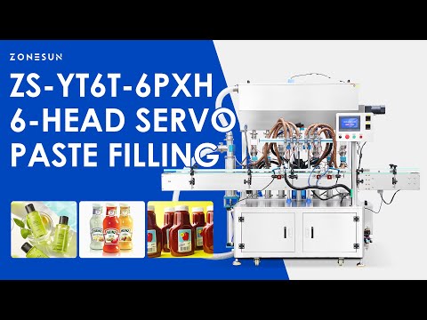 ZONESUN ZS-YT6T-6PXH Servo Piston Filling Machine for Jam Sauce Cream and Viscous Food Products