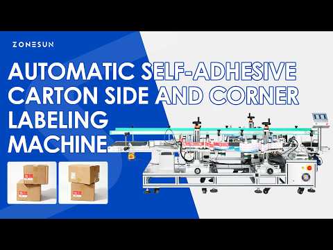 ZONESUN ZS-TB300T Automatic Self-Adhesive Carton Side Corner Labeling Machine Box Label Applicator