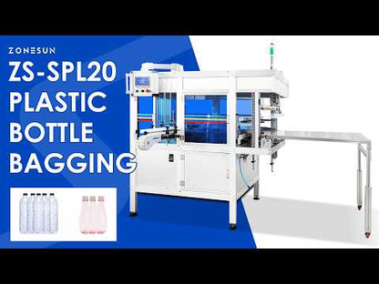 ZONESUN ZS-SPL20 Automatic Plastic Bottle Bagging Machine for Beverage, Detergent and Spray Bottles