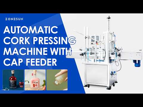 ZONESUN ZS-XG16D1 Custom Automatic Wooden Cork Cap Pressing Machine With Cap Feeder