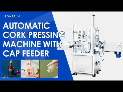 ZONESUN ZS-XG16D1 Custom Automatic Wooden Cork Cap Pressing Machine With Cap Feeder